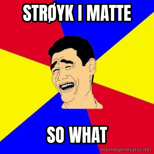journalist meme: strøyk i matte / so what