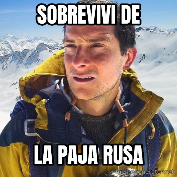 Bear Grylls meme: sobrevivi  de / la paja rusa