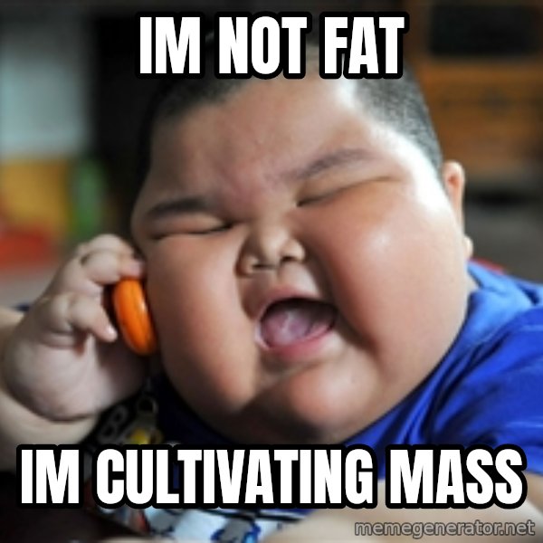 Fat Asian Kid meme: Im not fat / Im Cultivating Mass
