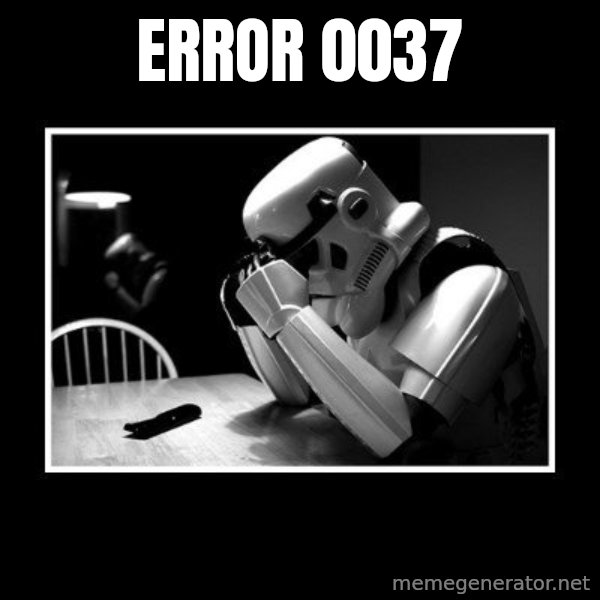 Sad Trooper meme: Error 0037