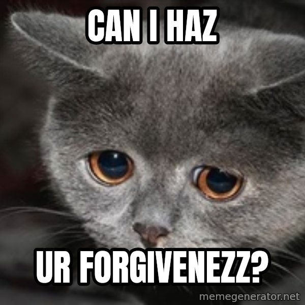 Sadcat meme: can i haz / ur forgivenezz?
