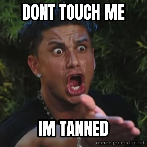 Pauly D meme: dont touch me / im tanned