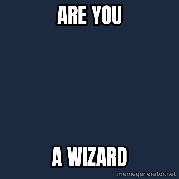 Are You A Wizard meme: Are you / a wizard