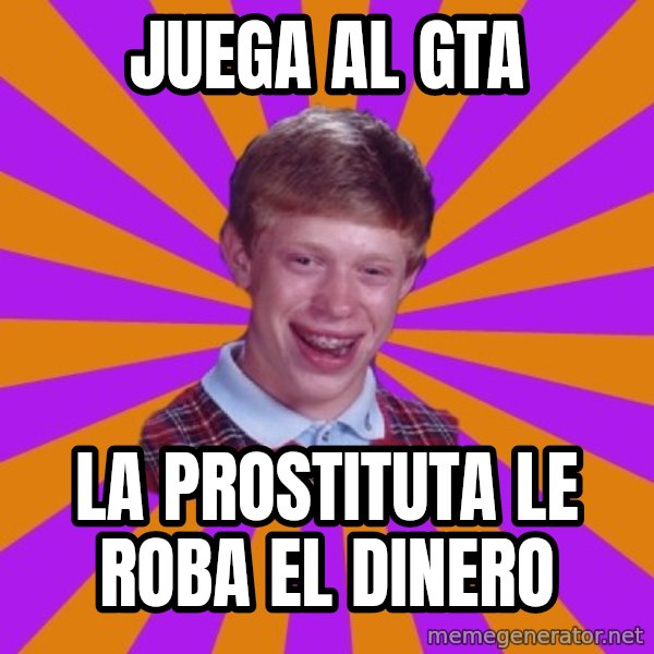 Unlucky Brian Strikes Again meme: Juega al gtA / La prostituta le roba el dinero