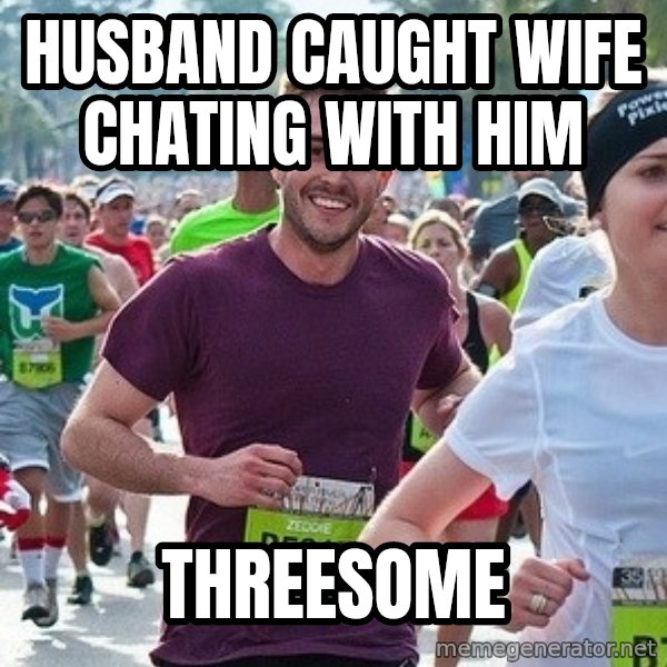 Ridiculously photogenic guy (Zeddie) meme: Husband caught wife chating with him / Threesome