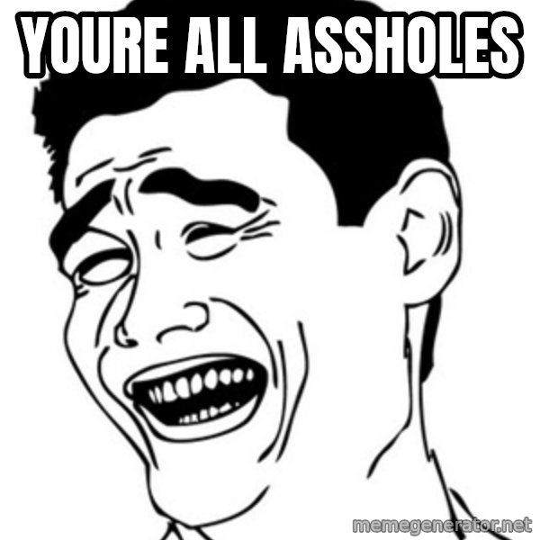 Yao Ming meme: Youre all assholes