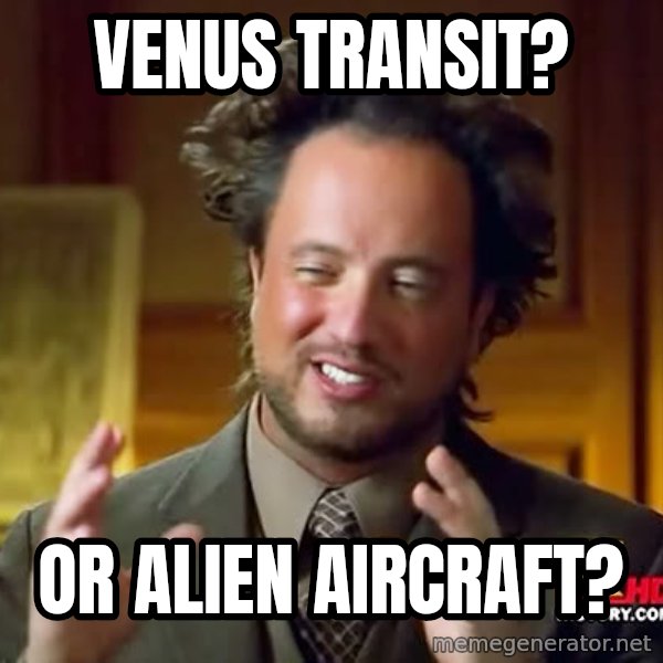 Giorgio A Tsoukalos Hair meme: Venus Transit? / Or alien aircraft?