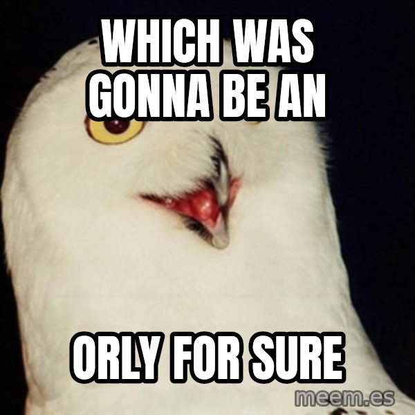 Orly Owl meme: which was gonna be an / orly for sure