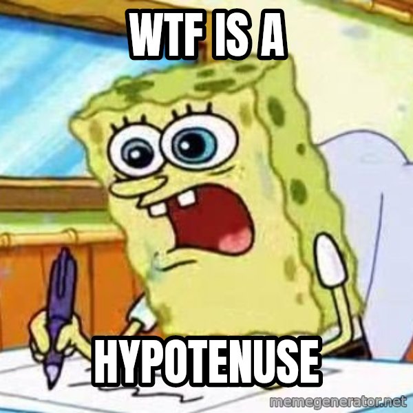 Spongebob What I Learned In Boating School Is meme: WTF IS A / Hypotenuse