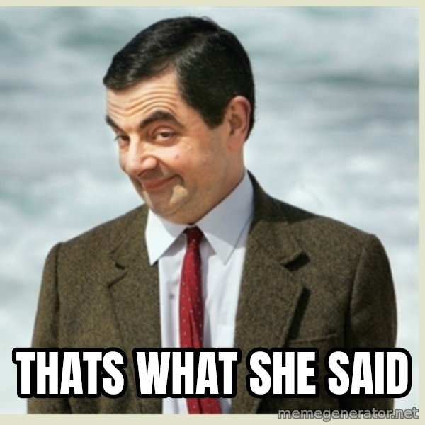 MR bean meme: thats what she said