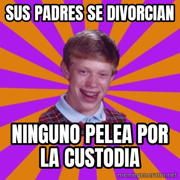 Unlucky Brian Strikes Again meme: SUS PADRES SE DIVORCIAN / NINGUNO PELEA POR LA CUSTODIA