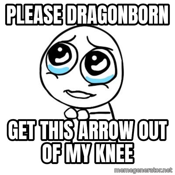 pleaseguy  meme: PLEASE DRAGONBORN / GET THIS ARROW OUT OF MY KNEE