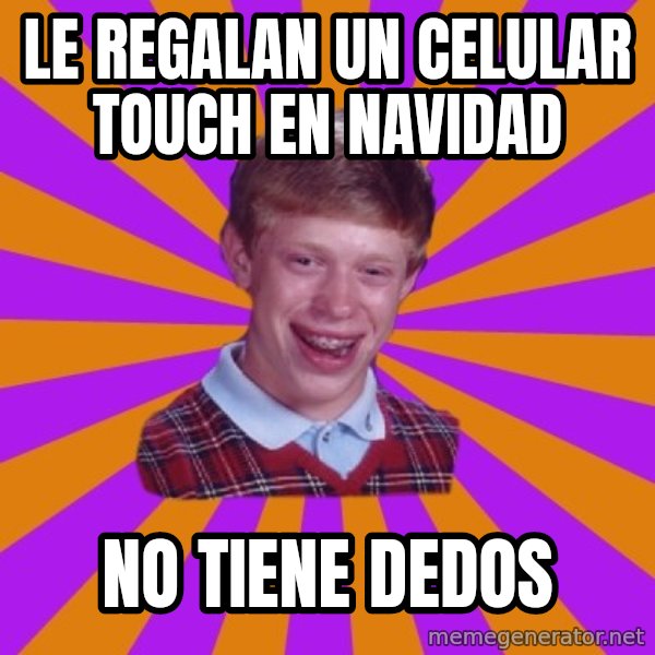 Unlucky Brian Strikes Again meme: Le regalan un CELULAR TOUCH EN NAVIDAD / NO TIENE DEDOS