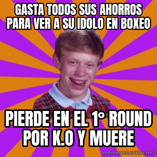 Unlucky Brian Strikes Again meme: gasta todos sus ahorros para ver a su idolo en boxeo / pierde en el 1° round por k.o y muere