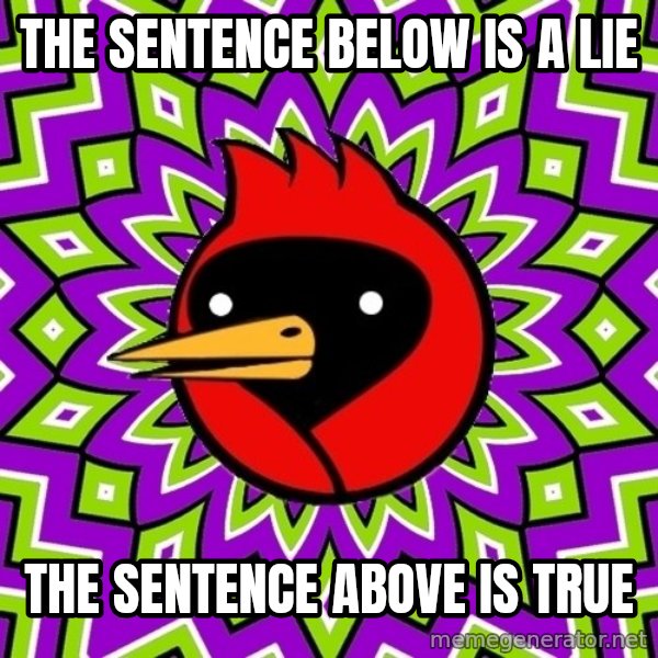 Omsk Crow meme: the sentence below is a lie / the sentence above is true