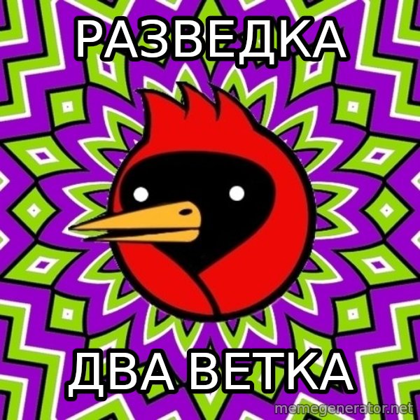Omsk Crow meme: рАЗВЕДКА / Два ветка