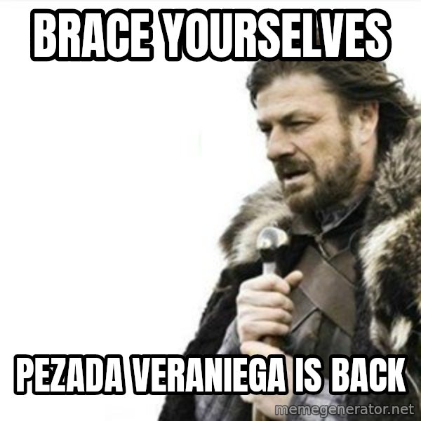 Prepare yourself meme: Brace yourselves / pezada veraniega is back