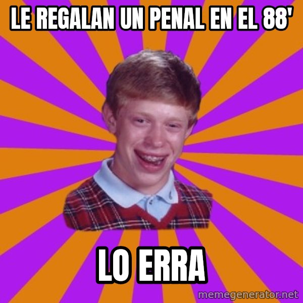 Unlucky Brian Strikes Again meme: le regalan un penal en el 88' / lo erra