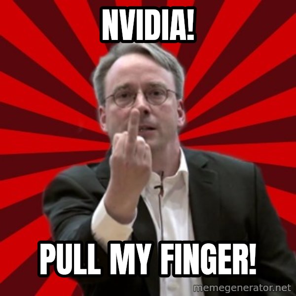 Angry Linus meme: NVIDIA! / Pull my finger!