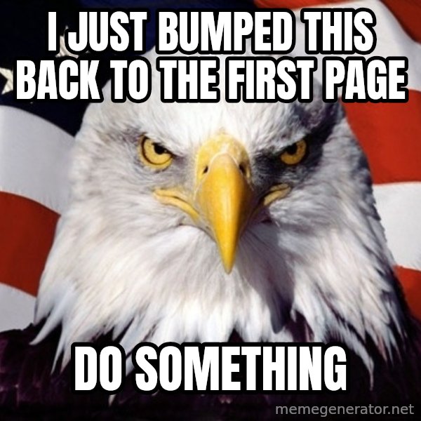 American Pride Eagle meme: i just bumped this back to the first page / do something