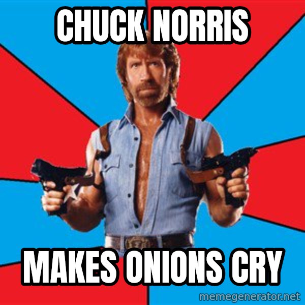 Chuck Norris  meme: Chuck norris / makes onions cry