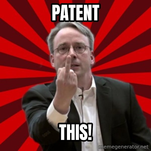Angry Linus meme: patent / this!