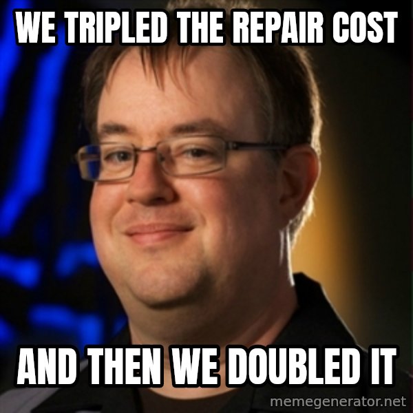 Jay Wilson Diablo 3 meme: We tripLED THE REPAIR COST / AND THEN WE DOUBLED IT
