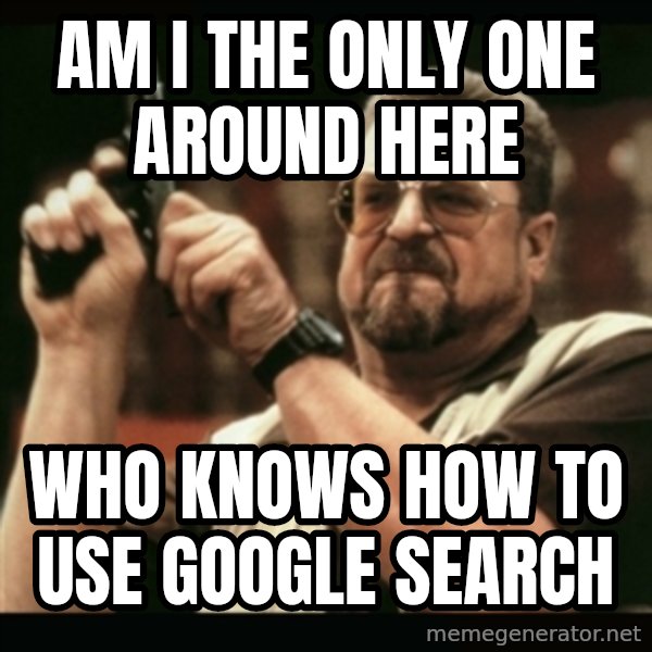 am i the only one around here meme: am I the only one around here / who knows how to use google search