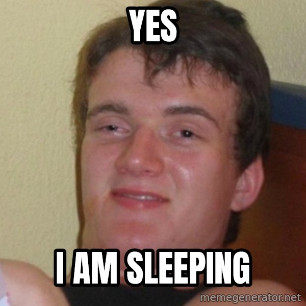 Stoner Stanley meme: yes / I am Sleeping
