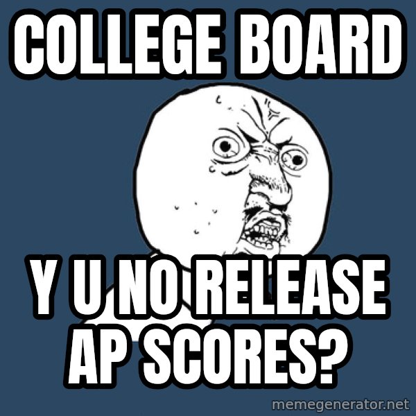 Y U No meme: College board / y u no release ap scores?