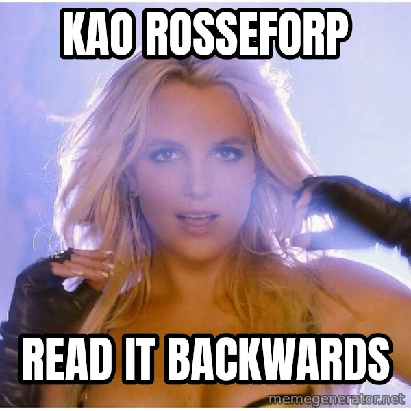 Professor Oak meme: kao Rosseforp / read it backwards
