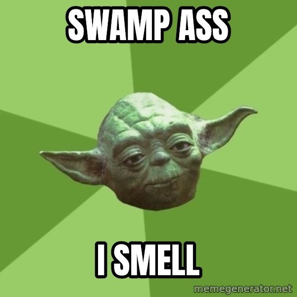 Advice Yoda Gives meme: Swamp ass / I smell