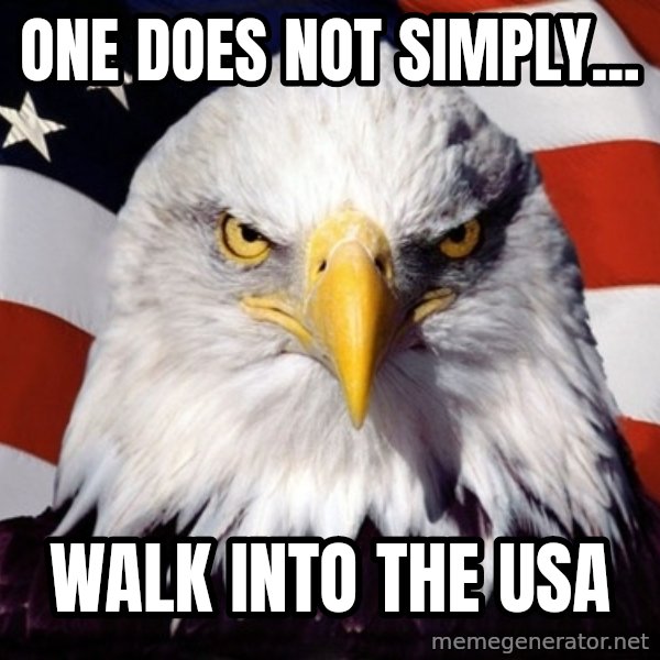 American Pride Eagle meme: One does not simply... / walk into the usa