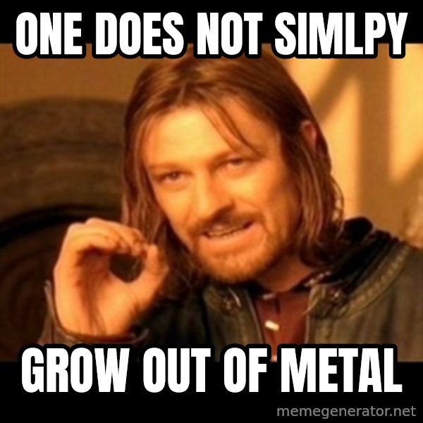Does not simply walk into mordor Boromir  meme: ONE DOES NOT SIMLPY / GROW OUT OF METAL
