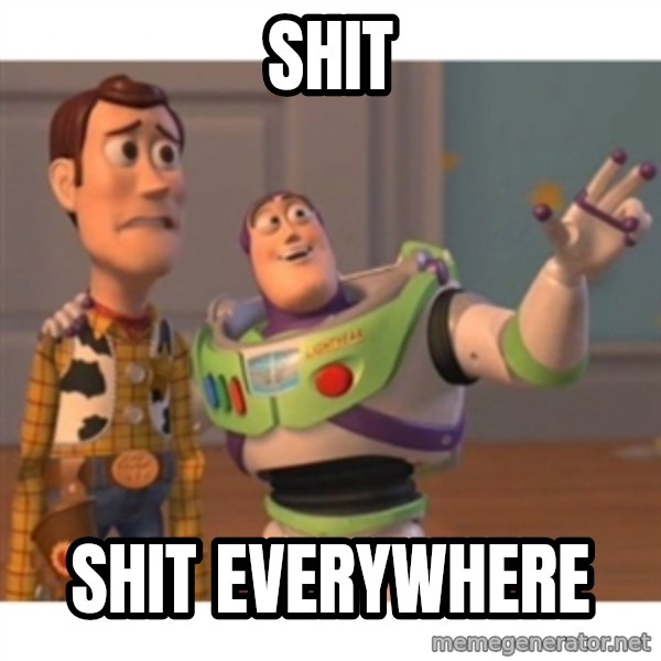 Toy story meme: SHIT / SHIT EVERYWHERE