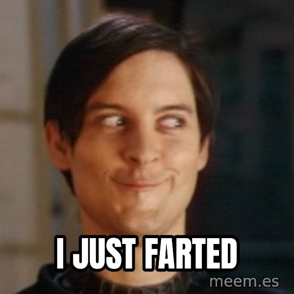 Toby Maguire Troll Face meme: I just farted