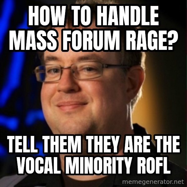 Jay Wilson Diablo 3 meme: HOW TO HANDLE MASS FORUM RAGE? / TELL THEM THEY ARE THE VOCAL MINORITY ROFL