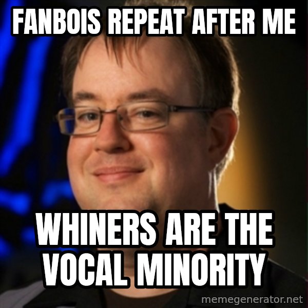 Jay Wilson Diablo 3 meme: FANBOIS REPEAT AFTER ME / WHINERS ARE THE VOCAL MINORITY