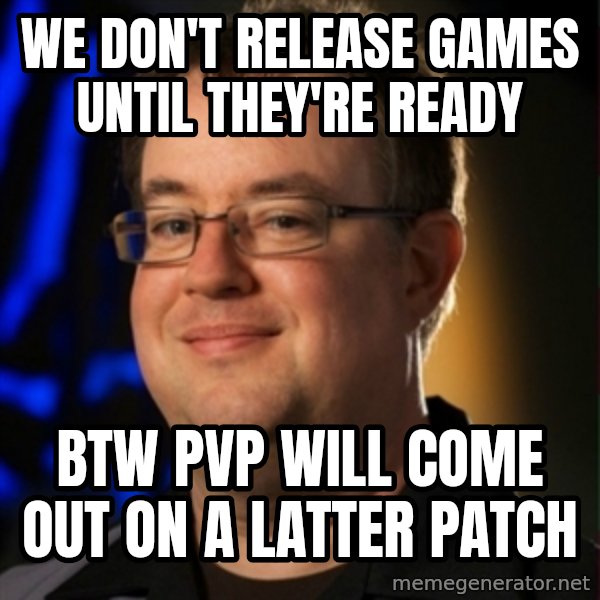 Jay Wilson Diablo 3 meme: WE DON'T RELEASE GAMES UNTIL THEY'RE READY / BTW PvP WILL COME OUT ON A LATTER PATCh