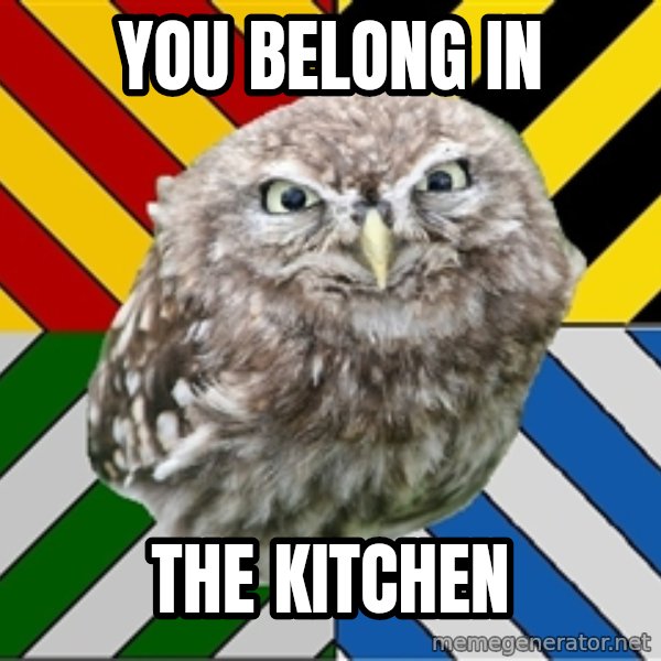 JEALOUS POTTEROMAN meme: YOU BELONG IN / the kitchen