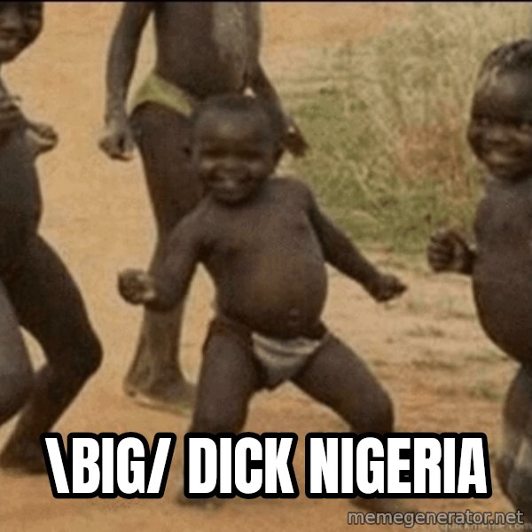 Third World Success meme: \big/ dick nigeria