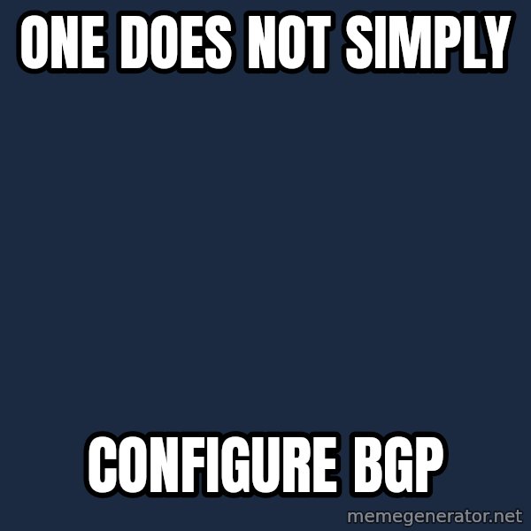 Lord Of The Rings Boromir One Does Not Simply Mordor meme: one does not simply / configure bgp