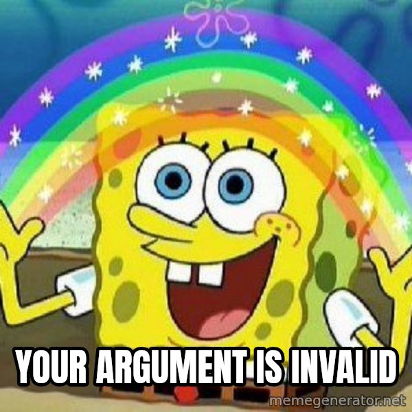 Imagination meme: your argument is invalid