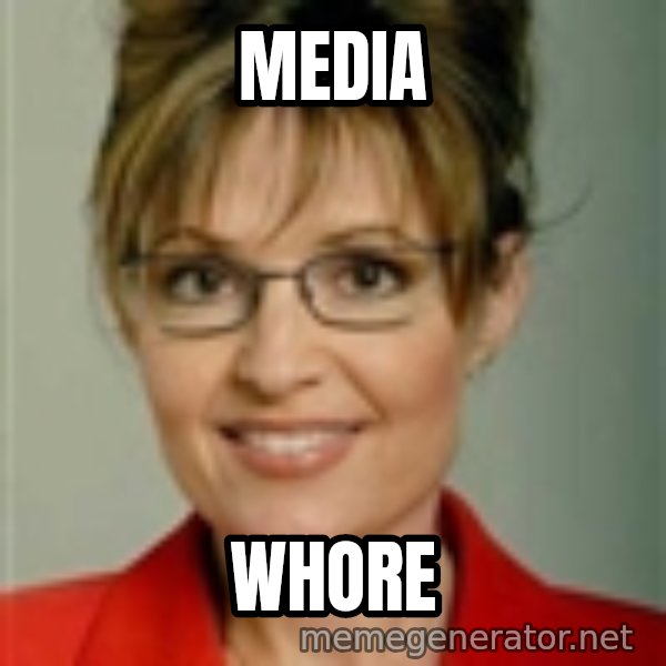 Sarah Palin meme: MEDIA / WHORE