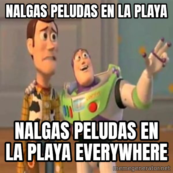 X, X Everywhere  meme: NALGAS PELUDAS EN LA PLAYA / NALGAS PELUDAS EN LA PLAYA EVERYWHERE