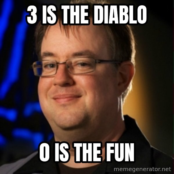 Jay Wilson Diablo 3 meme: 3 is the diablo / 0 is the fun