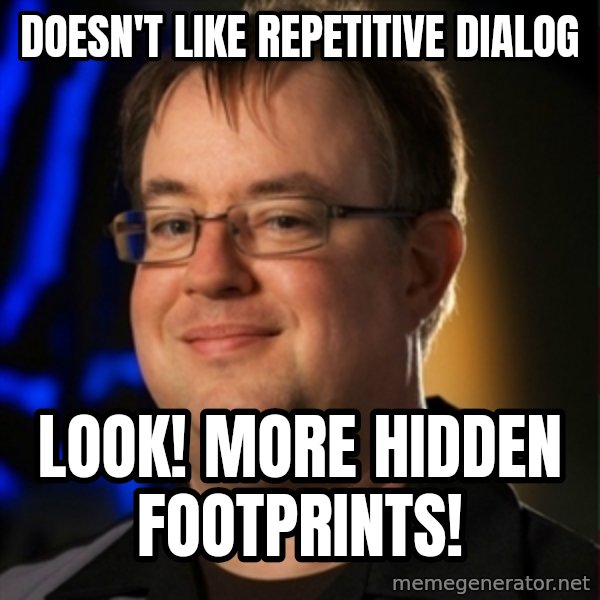 Jay Wilson Diablo 3 meme: doesn't like repetitive dialog / look! More hidden footprints!