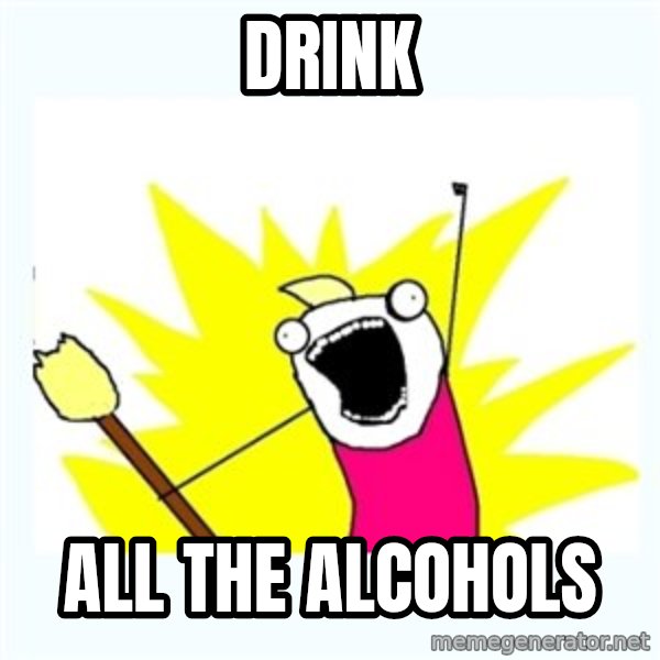 All the things meme: Drink / All the Alcohols
