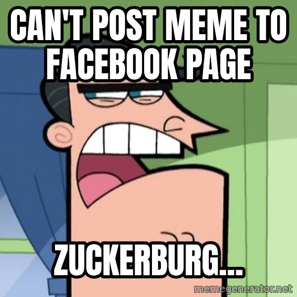 Dinkleberg meme: can't post meme to facebook page / zuckerburg...