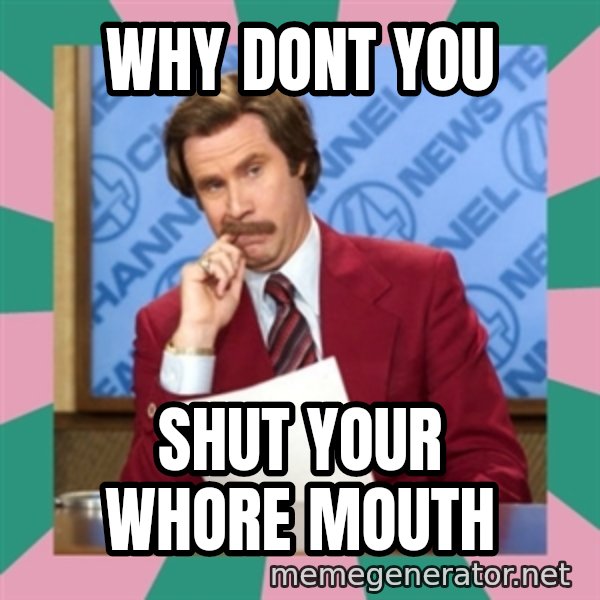 anchorman meme: Why Dont you / shut your whore mouth